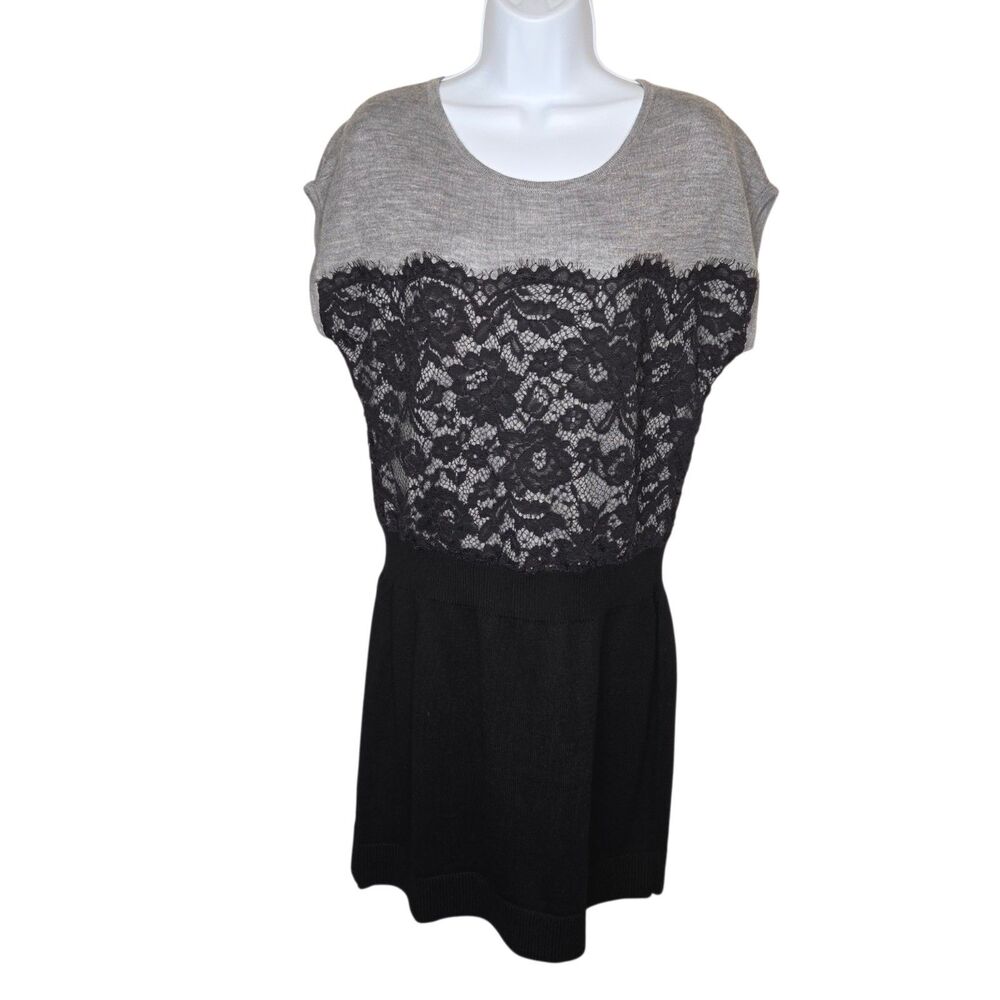 Ann Taylor LOFT Petites Merino Wool Blend Colorblock Lace Knit Dress, Size LP